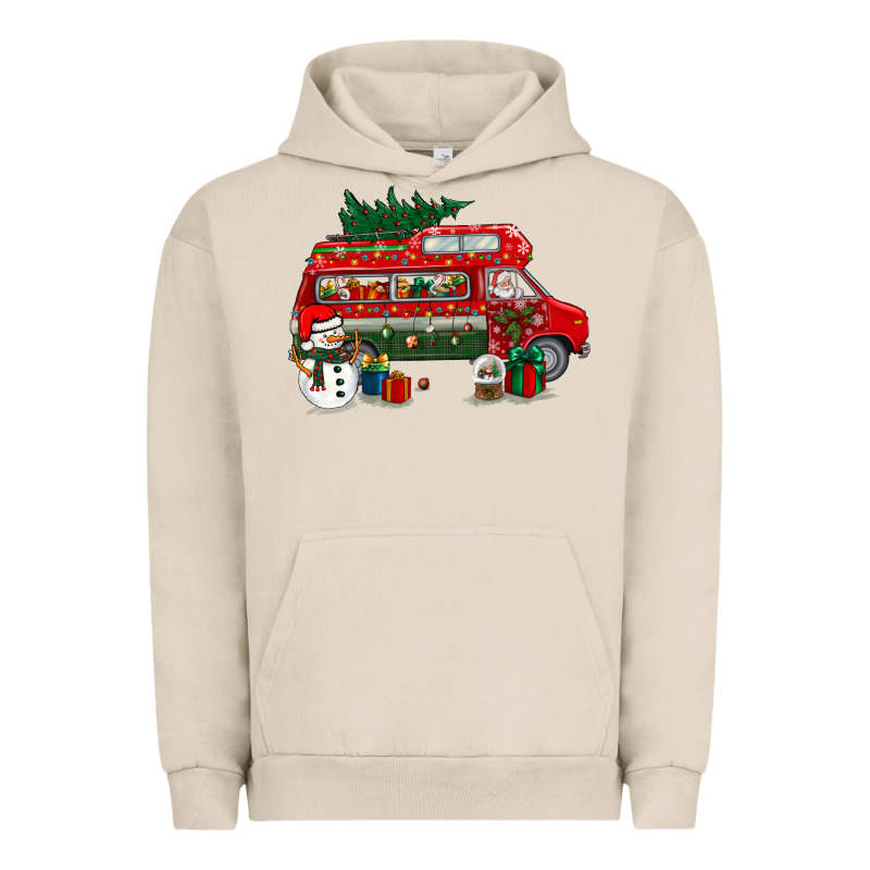 Christmas Santa Claus With Retro Van Urban Hoodie by BundleAndBundleShop | Teevron