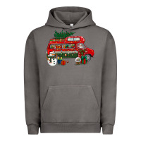 Pigment Tornado christmas santa claus with retro van Urban Hoodie - BundleAndBundleShop