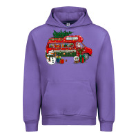 Tulip christmas santa claus with retro van Urban Hoodie - BundleAndBundleShop