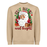 Mushroom Stay Merry and bright Christmas with santa Heavyweight Sweatshirt - NancyCooperArtShop