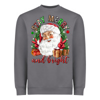 Storm Stay Merry and bright Christmas with santa Heavyweight Sweatshirt - NancyCooperArtShop