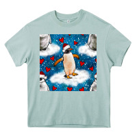 Arona christmas penguin and heart seamless pattern Heavy Core Tee - BundleAndBundleShop