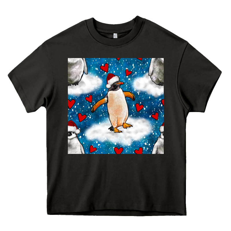 Christmas Penguin And Heart Seamless Pattern Heavy Core Tee by BundleAndBundleShop | Teevron