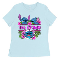 Baby Blue preview flower stitch 1st grade Ladies Tee - AdoDesignShop