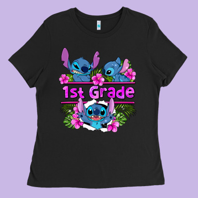Preview Flower Stitch 1st Grade Ladies Tee Designed By Adodesignshop