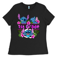 Black preview flower stitch 1st grade Ladies Tee - AdoDesignShop