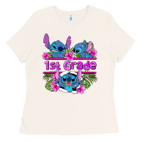 Bone preview flower stitch 1st grade Ladies Tee - AdoDesignShop