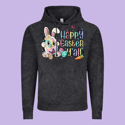 Happy Easter Y'all Vintage Hoodie Designed By Maliassmallbusiness