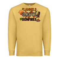 Antique Gold flannels boots and bonfires Premium Sweatshirt - CowGirlArtShop