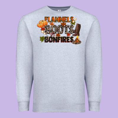 Flannels Boots And Bonfires Premium Sweatshirt Designed By Cowgirlartshop