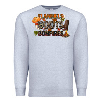 Heather Grey flannels boots and bonfires Premium Sweatshirt - CowGirlArtShop