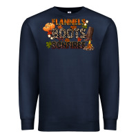 Navy flannels boots and bonfires Premium Sweatshirt - CowGirlArtShop