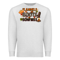 Oatmeal Heather flannels boots and bonfires Premium Sweatshirt - CowGirlArtShop