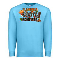 Ocean Blue flannels boots and bonfires Premium Sweatshirt - CowGirlArtShop
