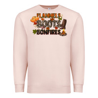 Pale Pink flannels boots and bonfires Premium Sweatshirt - CowGirlArtShop