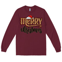 Burgundy merry christmas Long Sleeve Tee - MaliasSmallBusiness