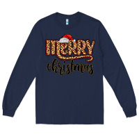 Navy merry christmas Long Sleeve Tee - MaliasSmallBusiness