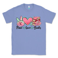 Colony Blue peace love books Classic Tee - MaliasSmallBusiness