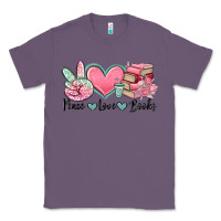 Lavender peace love books Classic Tee - MaliasSmallBusiness