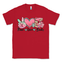 Red peace love books Classic Tee - MaliasSmallBusiness