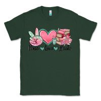 Sports Green peace love books Classic Tee - MaliasSmallBusiness
