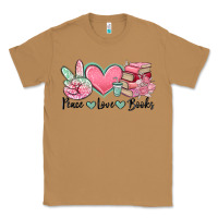 Toasted Coconut peace love books Classic Tee - MaliasSmallBusiness