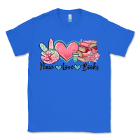 True Royal peace love books Classic Tee - MaliasSmallBusiness