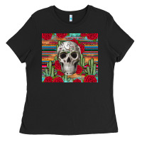 Black skull cactus Ladies Tee - JahusDesignShop
