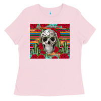 Bubblegum Pink skull cactus Ladies Tee - JahusDesignShop