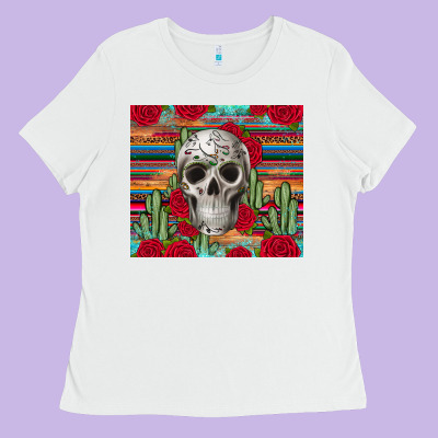 Skull Cactus Ladies Tee Designed By Jahusdesignshop