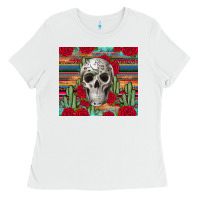 White skull cactus Ladies Tee - JahusDesignShop