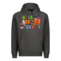 Charcoal Heather trick or treat Premium Hoodie - CowGirlArtShop