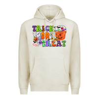 Oatmeal Heather trick or treat Premium Hoodie - CowGirlArtShop