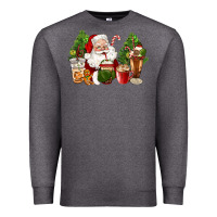 Charcoal Heather santa coffee cups christmas Premium Sweatshirt - CowGirlArtShop