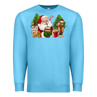 Ocean Blue santa coffee cups christmas Premium Sweatshirt - CowGirlArtShop