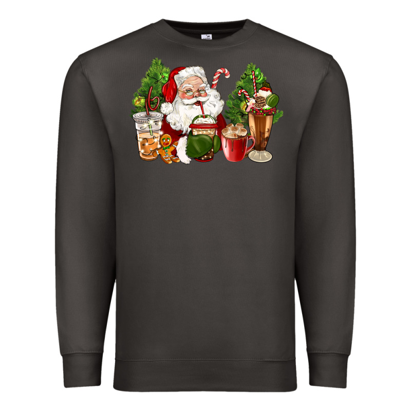 Santa Coffee Cups Christmas Premium Sweatshirt by CowGirlArtShop | Teevron