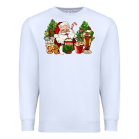 White santa coffee cups christmas Premium Sweatshirt - CowGirlArtShop