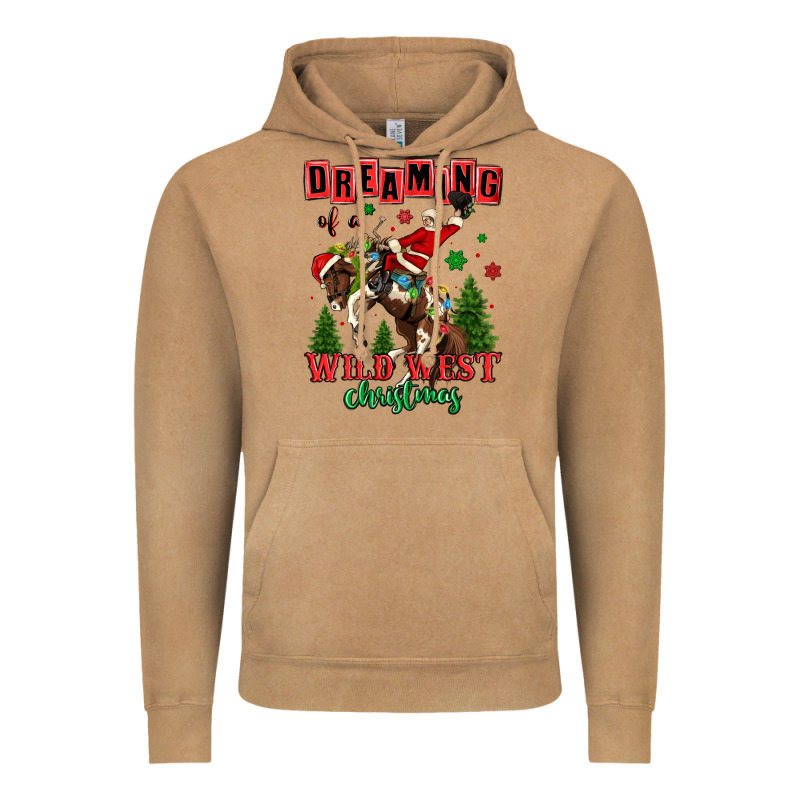 Dreaming Of A Wild West Christmas Cowboy Santa Vintage Hoodie by MaliasSmallBusiness | Teevron