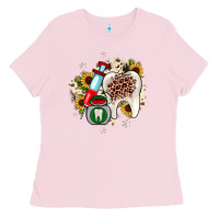 Bubblegum Pink Christmas dental sunflower Ladies Tee - JahusDesignShop
