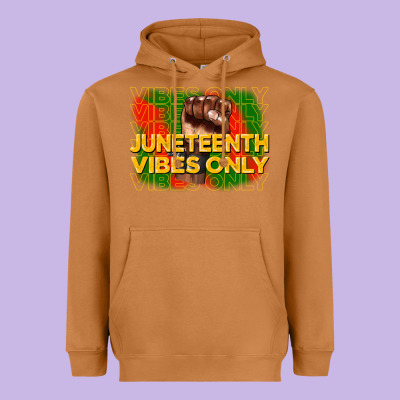 Juneteenth Vibes Only Heavyweight Hoodie Designed By Cowgirlartshop