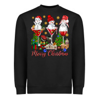 Black Merry Christmas wine and cocktails Heavyweight Sweatshirt - NancyCooperArtShop