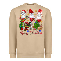 Mushroom Merry Christmas wine and cocktails Heavyweight Sweatshirt - NancyCooperArtShop