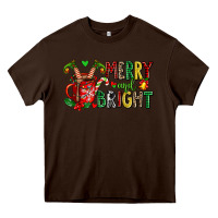 Chocolate Brown merry and bright Heavy Core Tee - AdoDesignShop