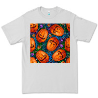 Dove Grey halloween pumpkin and candy seamless pattern Premium Tee - BundleAndBundleShop