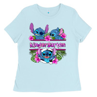 Baby Blue preview flower stitch kindergarten Ladies Tee - AdoDesignShop