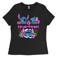 Black preview flower stitch kindergarten Ladies Tee - AdoDesignShop