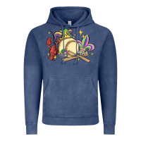 Vintage Denim mardi gras baseball Vintage Hoodie - MaliasSmallBusiness