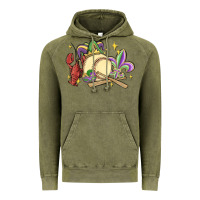 Vintage Olive mardi gras baseball Vintage Hoodie - MaliasSmallBusiness