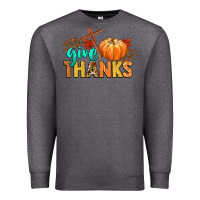 Charcoal Heather give thanks Premium Sweatshirt - CowGirlArtShop