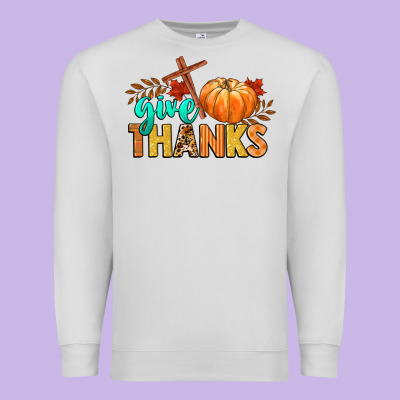 Give Thanks Premium Sweatshirt Designed By Cowgirlartshop